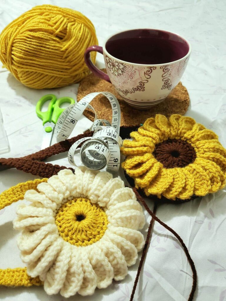 girasoles tejidos a crochet